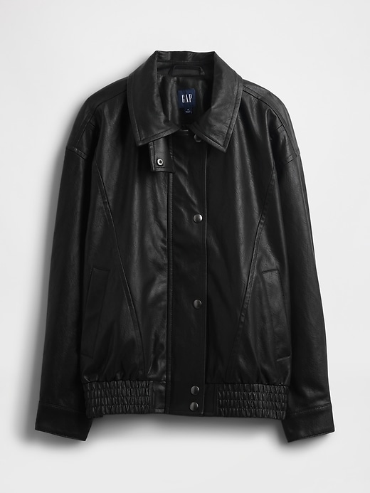 Image number 5 showing, Oversized Vegan Leather Jacket