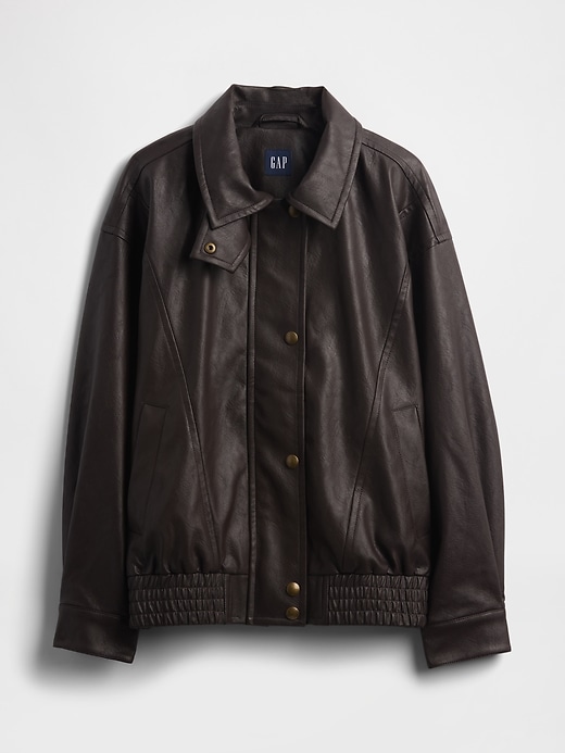 Image number 5 showing, Oversized Vegan Leather Jacket
