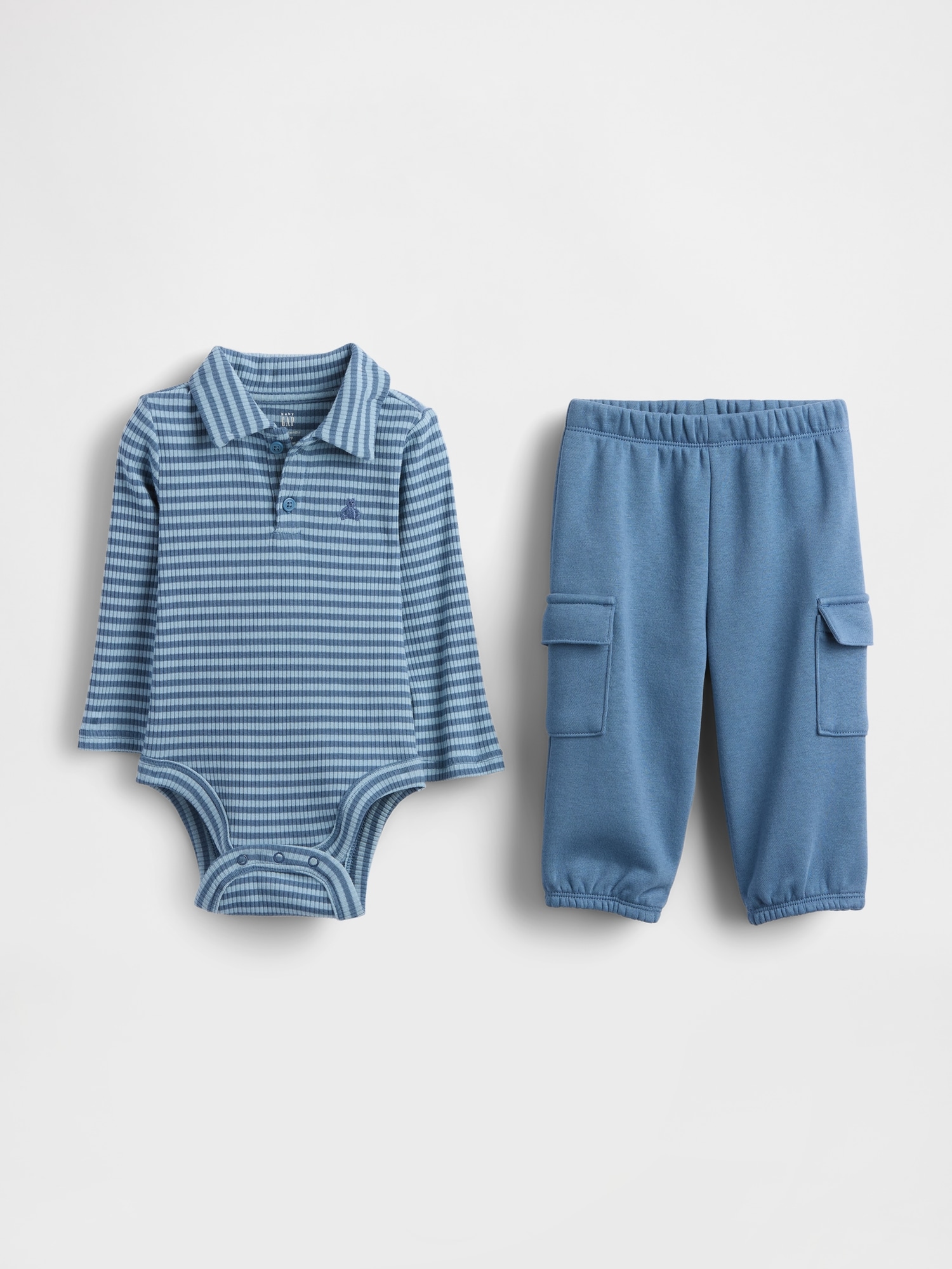 Gap Baby Tinyrib Bodysuit Outfit Set In Blue