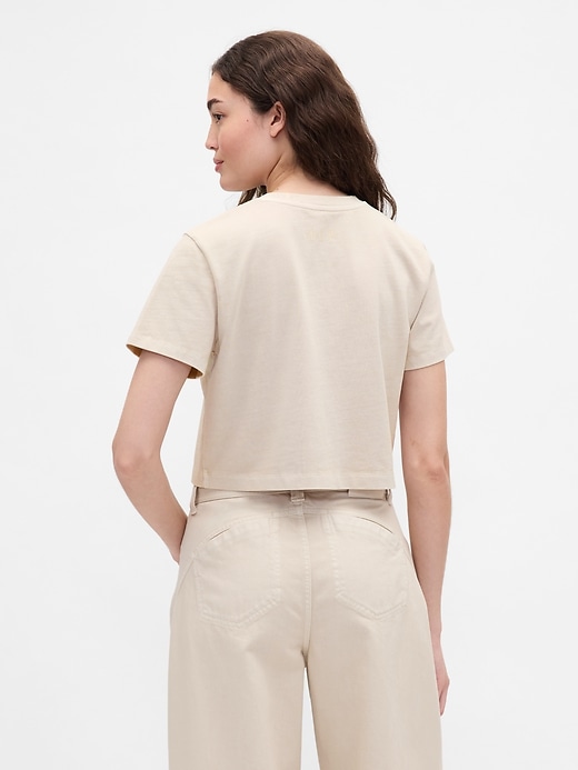 Image number 3 showing, Gap × BÉIS Organic Cotton VintageSoft Crop Graphic T-Shirt