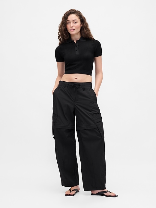 Image number 2 showing, Gap × BÉIS Seamless Crop Polo Shirt