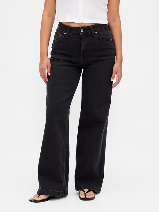Image number 2 showing, Curvy High Rise Stride Wide-Leg Jeans