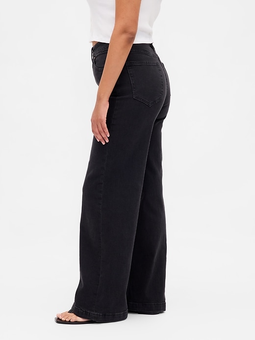 Image number 3 showing, Curvy High Rise Stride Wide-Leg Jeans