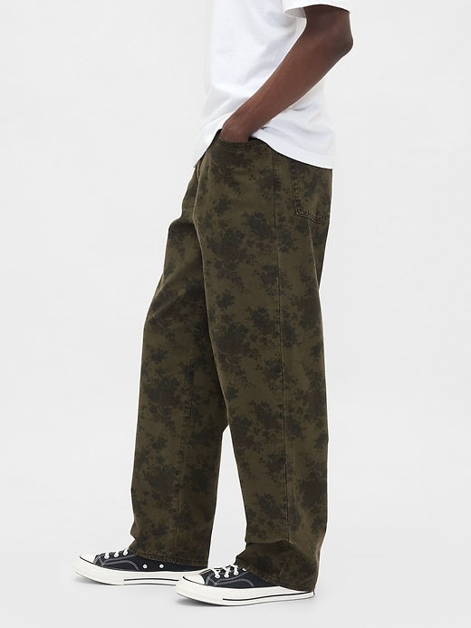 Image number 3 showing, Floral Canvas Baggy Jeans