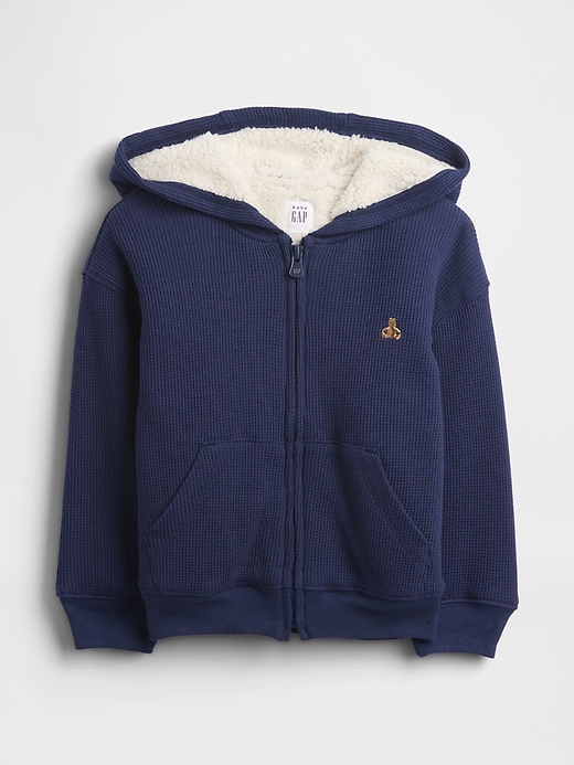 Image number 1 showing, Baby & Toddler Sherpa-Lined Thermal Zip Hoodie