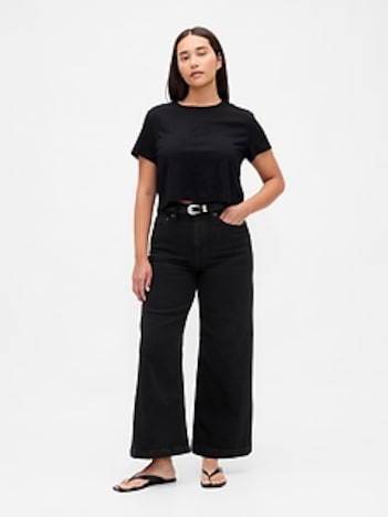 Curvy High Rise Stride Wide-Leg Ankle Jeans