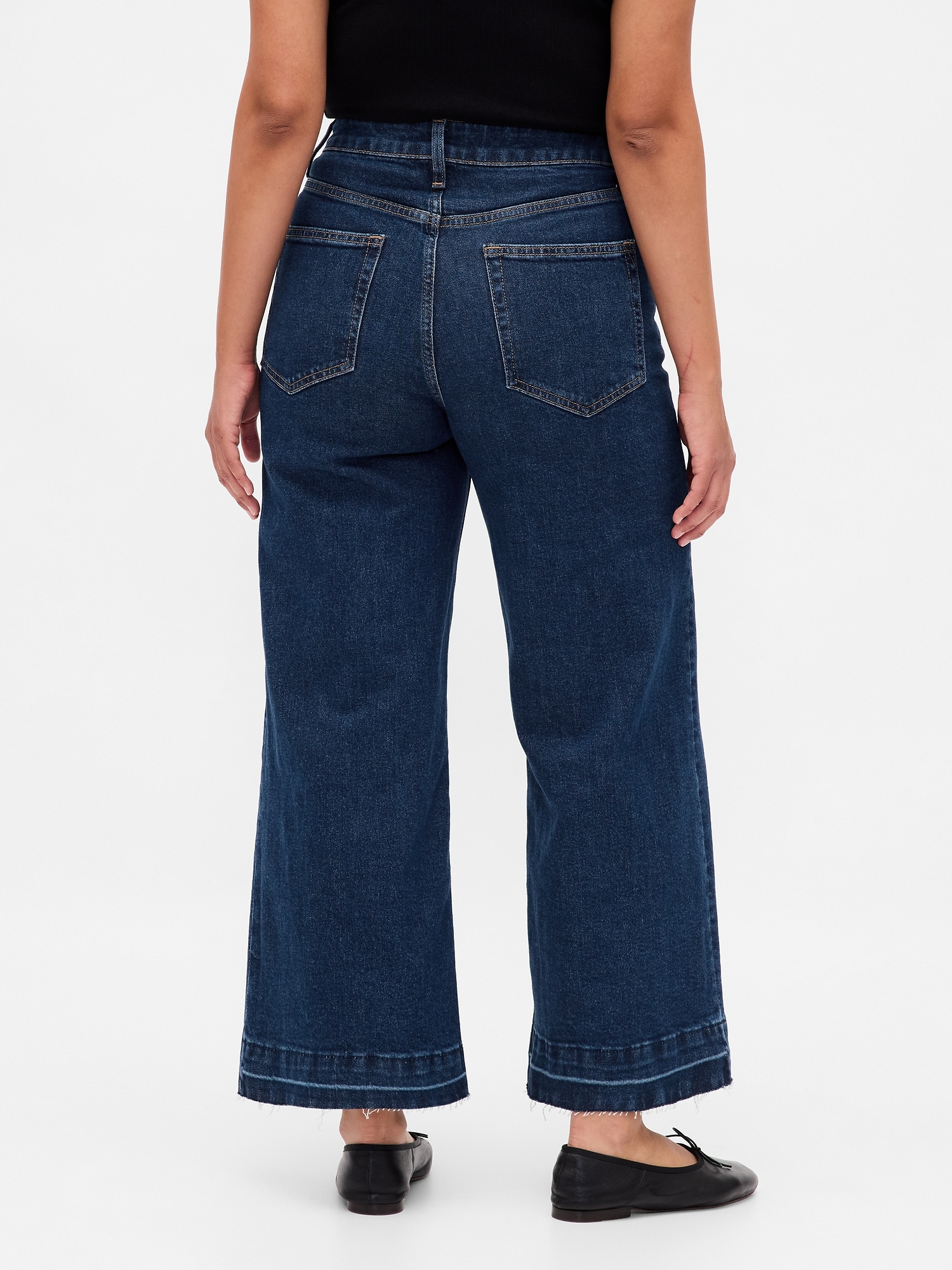 Женские джинсы Gap Curvy High Rise Stride Wide-Leg Ankle Jeans — фото 4