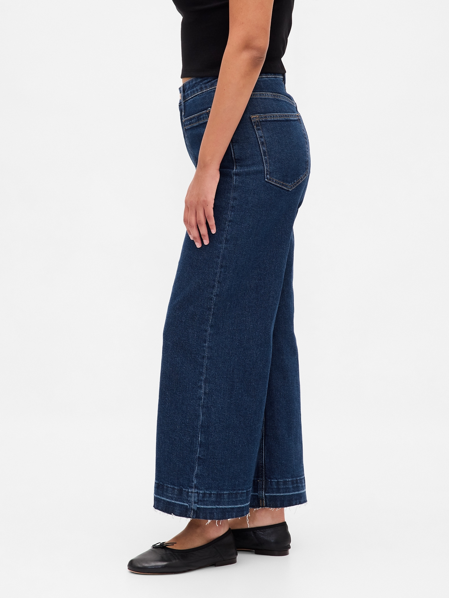 Женские джинсы Gap Curvy High Rise Stride Wide-Leg Ankle Jeans — фото 3