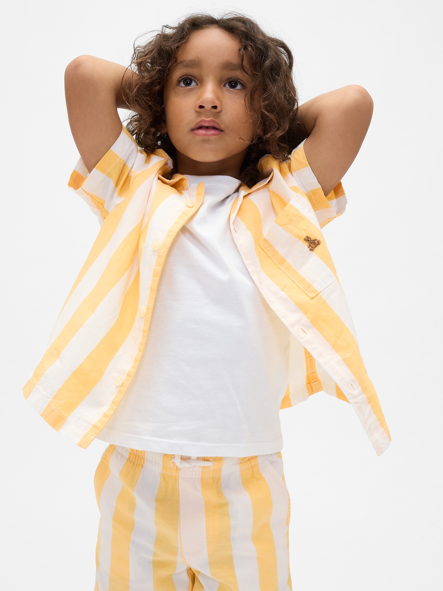 Baby & Toddler Organic Cotton Cabana Shirt - Yellow