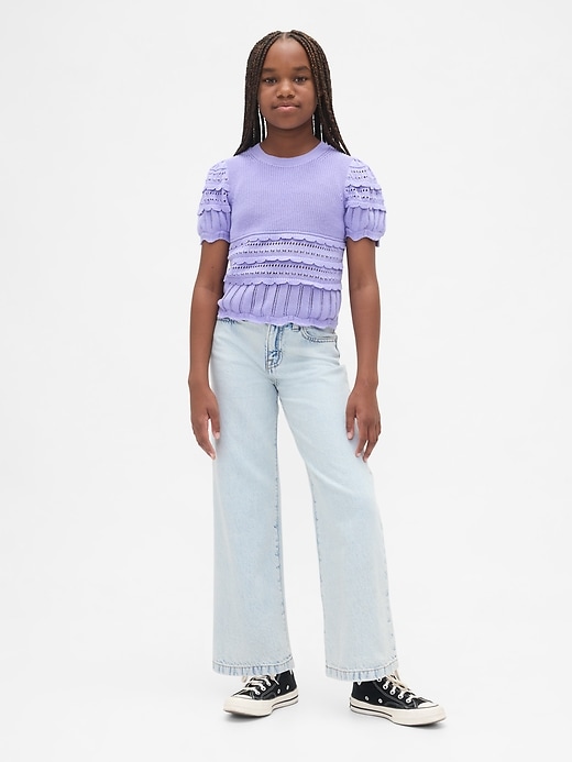 Image number 4 showing, Kids Scalloped Mixed-Stitch Sweater