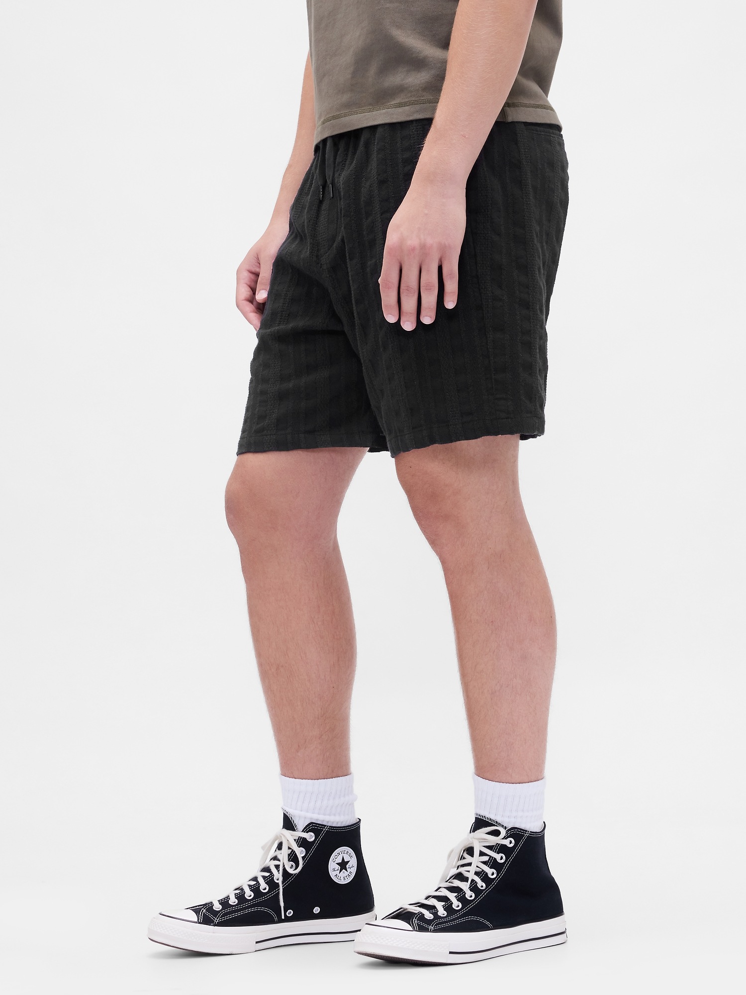 Мужские шорты Gap 7" Textured Easy, цвет: Чёрный — фото 3