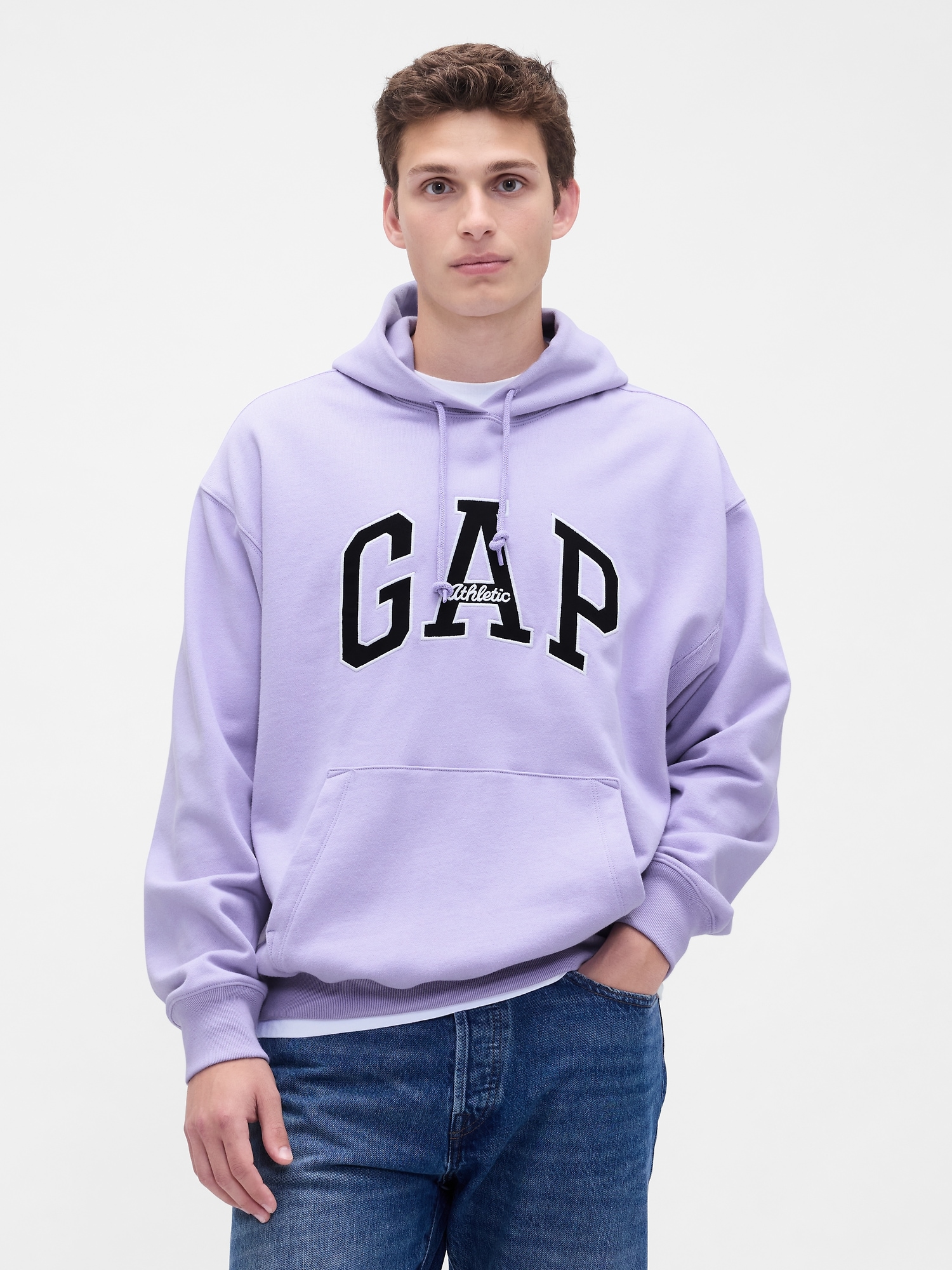 Heavyweight Oversized Logo Hoodie - Purple