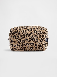 View large product image 1 of 1. Kids Quilted Leopard Pouch