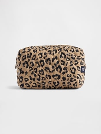 Kids Quilted Leopard Pouch