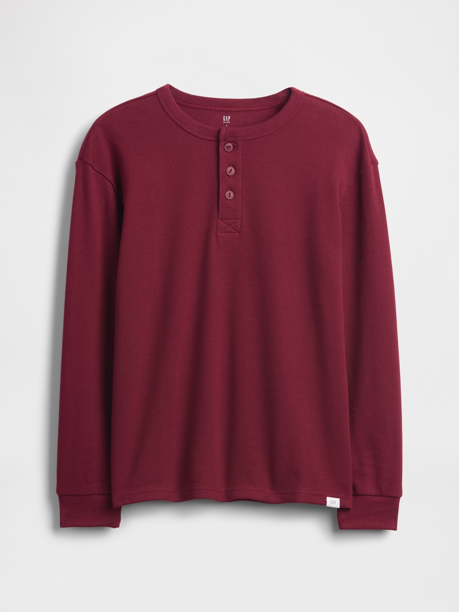Kids Relaxed Henley T-Shirt - Red Delicious