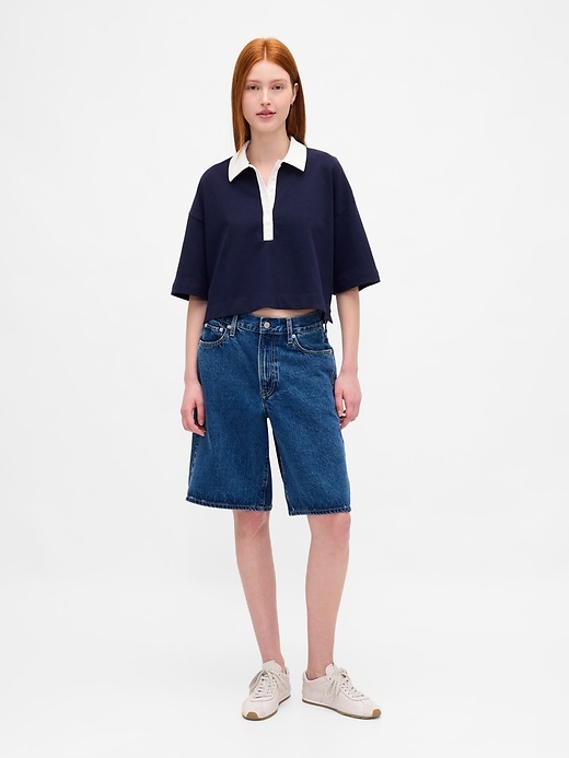 Image number 2 showing, Organic Cotton VintageSoft Heavyweight Crop Polo Shirt