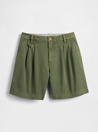 6" Mid Rise Twill Pleated Trouser Shorts