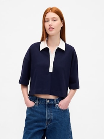 Organic Cotton VintageSoft Heavyweight Crop Polo Shirt