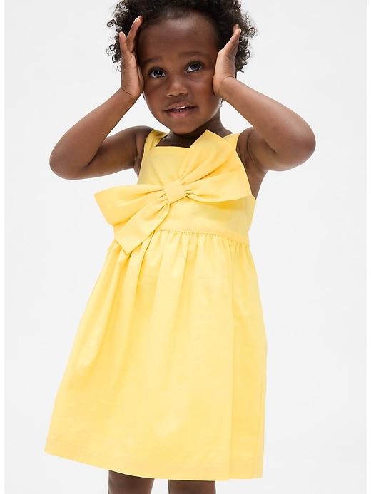 Image number 1 showing, Baby & Toddler Poplin Bow Dress