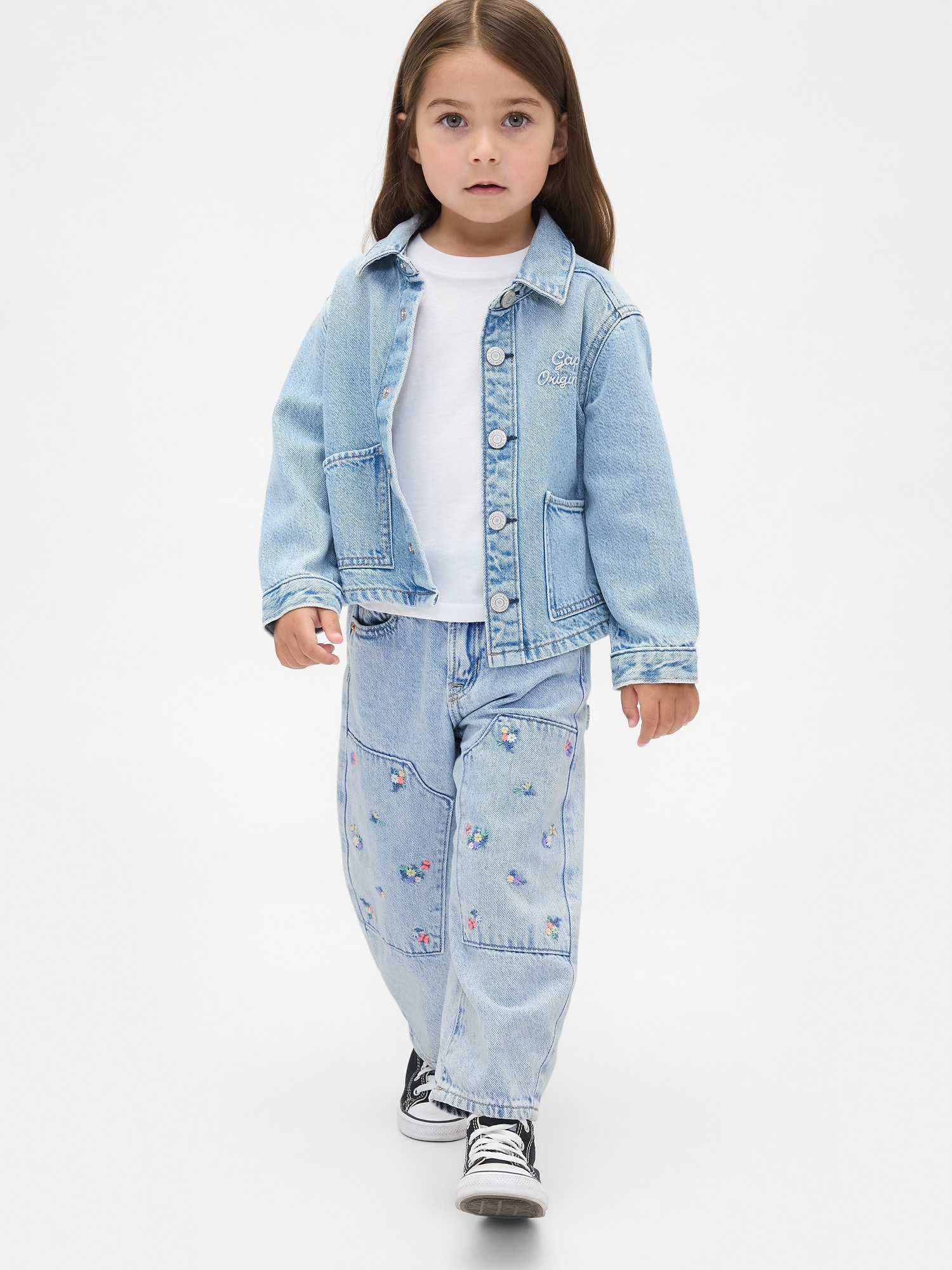 Baby & Toddler Floral Horseshoe Jeans