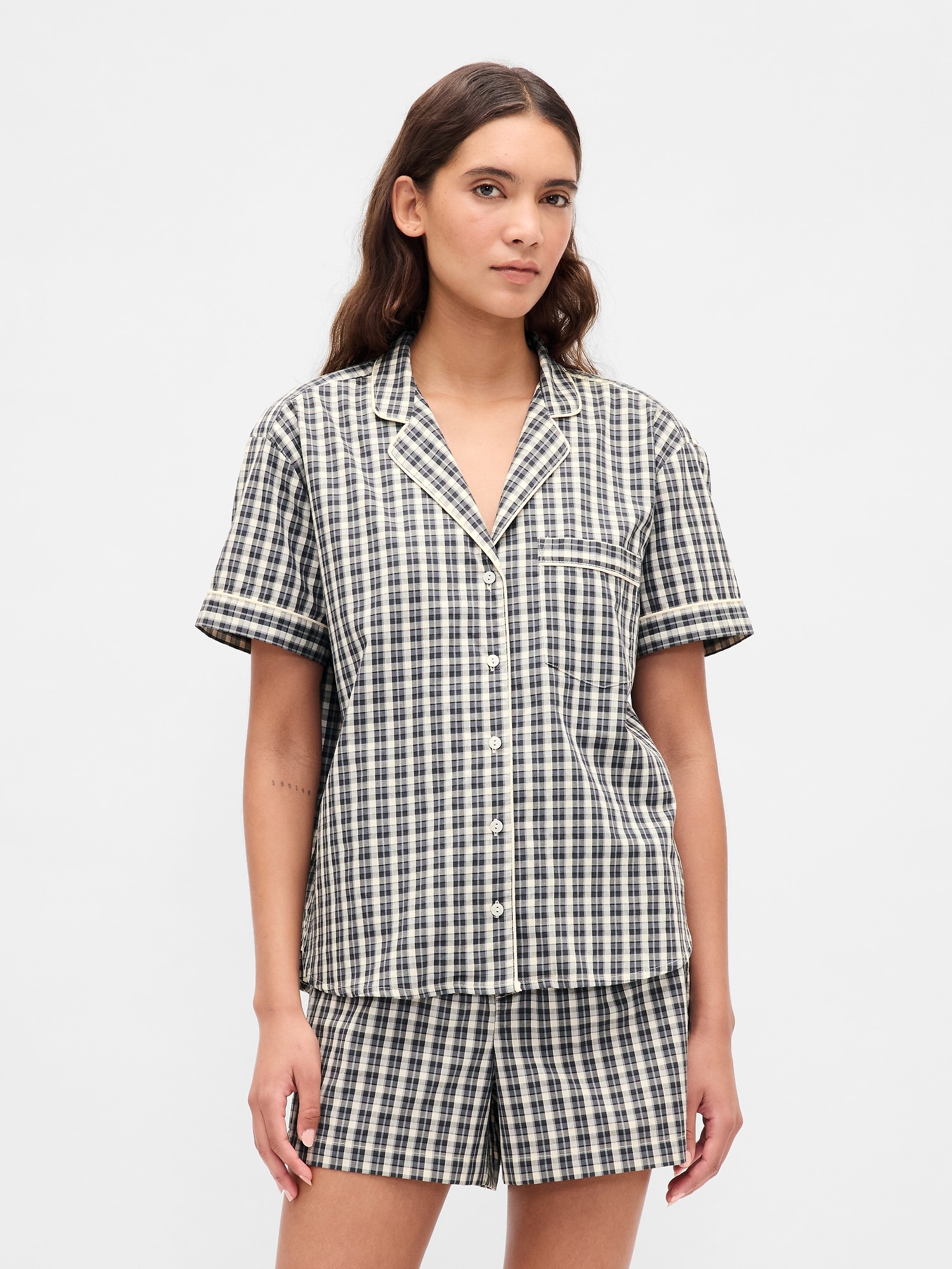 Poplin PJ Shirt - Gray