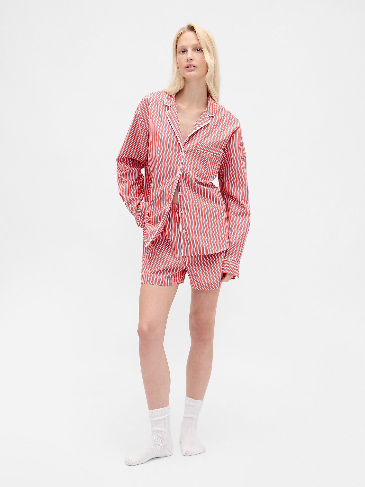 Poplin PJ Boxer Shorts - Red