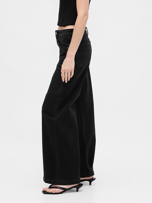 Image number 3 showing, Sky High Rise Stride Wide-Leg Jeans