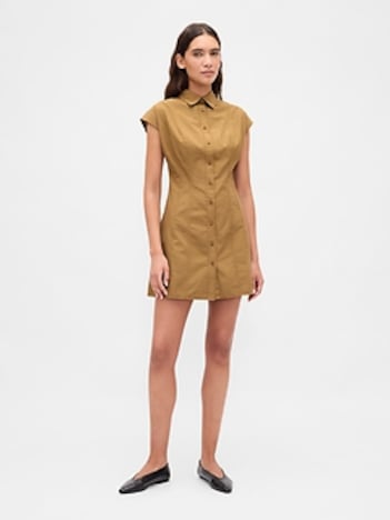 Poplin Seamed Shirtdress