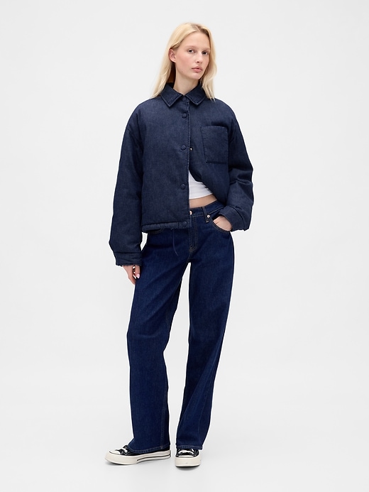 Image number 2 showing, Denim Crop Puffer Jacket
