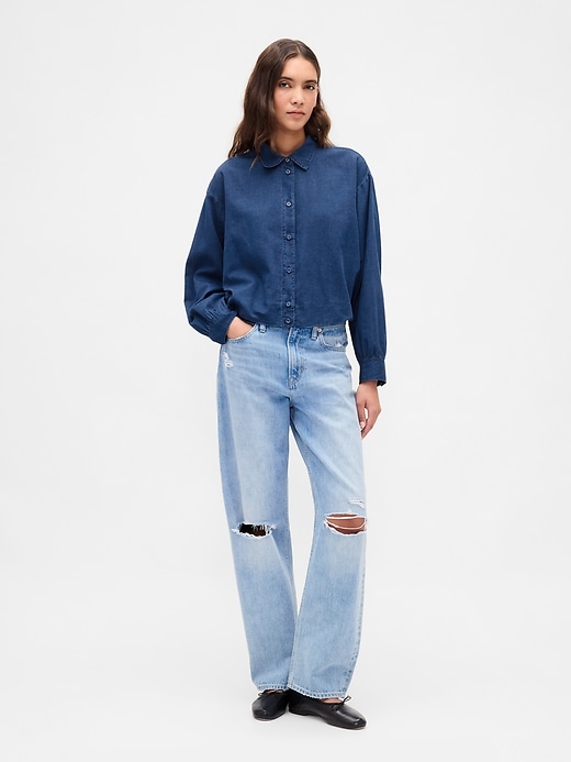 Image number 2 showing, Oversized Bubble Crop Shirt