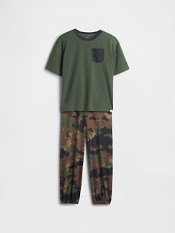 Kids Camo Recycled PJ Jogger Set