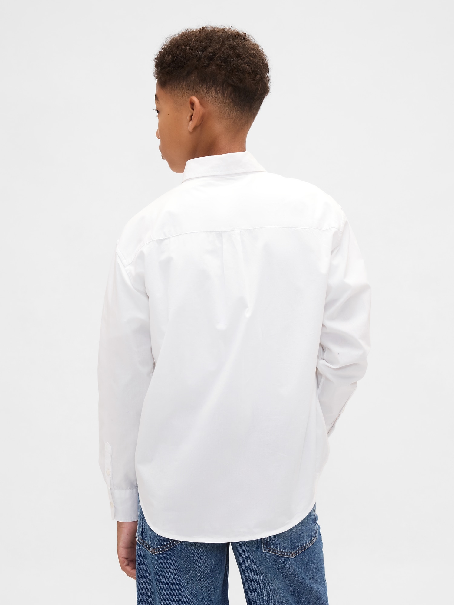 Детские рубашки Gap Kids Poplin Uniform Relaxed Shirt — фото 3