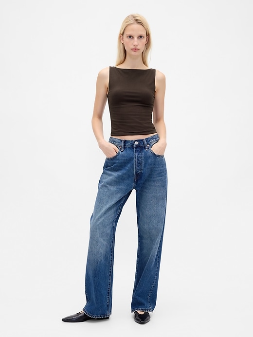 Image number 2 showing, CloseKnit Jersey Boatneck Crop Tank Top