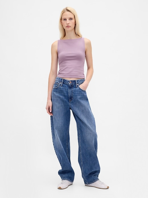 Image number 2 showing, CloseKnit Jersey Boatneck Crop Tank Top