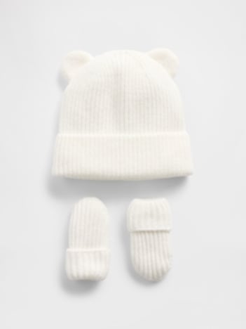 Baby & Toddler CashSoft Bear Beanie & Mittens Set