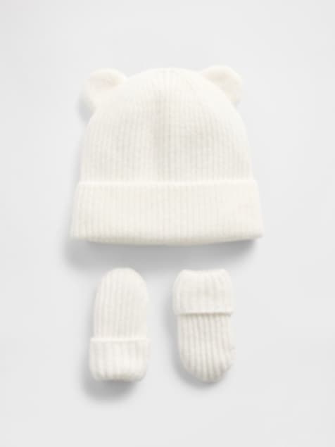 Baby & Toddler CashSoft Bear Beanie & Mittens Set