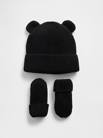Baby & Toddler CashSoft Bear Beanie & Mittens Set