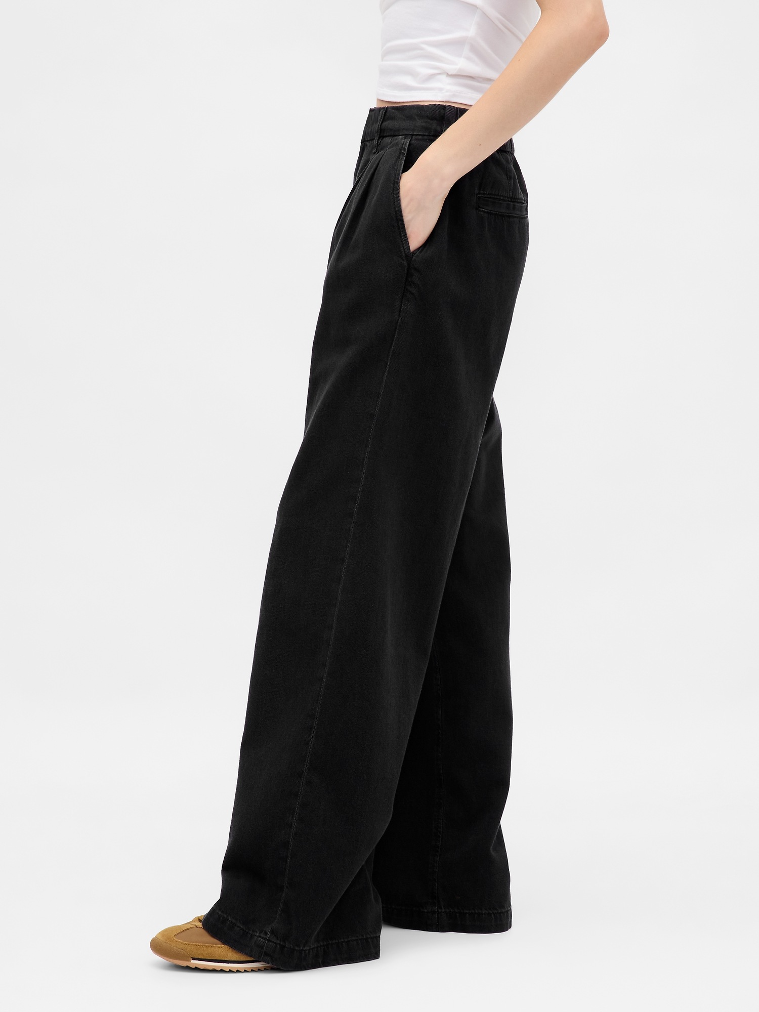 Женские джинсы Gap 365 High Rise UltraSoft Denim Pleated Trousers — фото 3