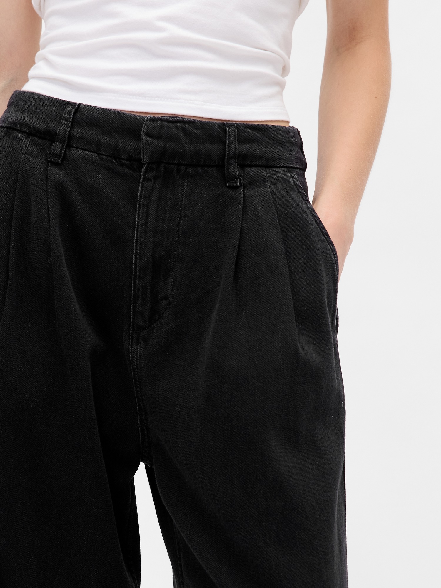 Женские джинсы Gap 365 High Rise UltraSoft Denim Pleated Trousers — фото 5