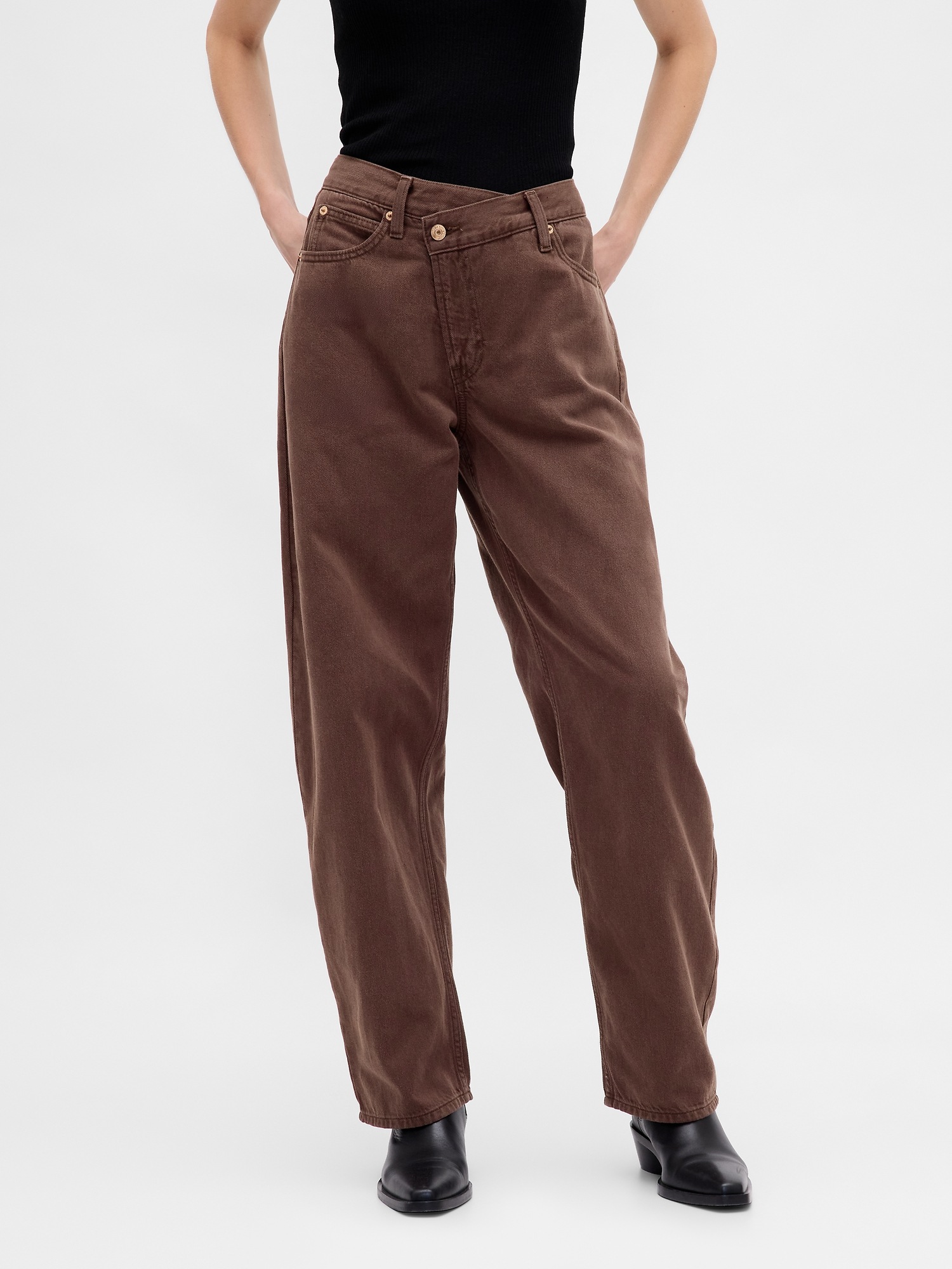 Женские джинсы Gap High Rise UltraSoft Crossover Barrel Jeans — фото 2