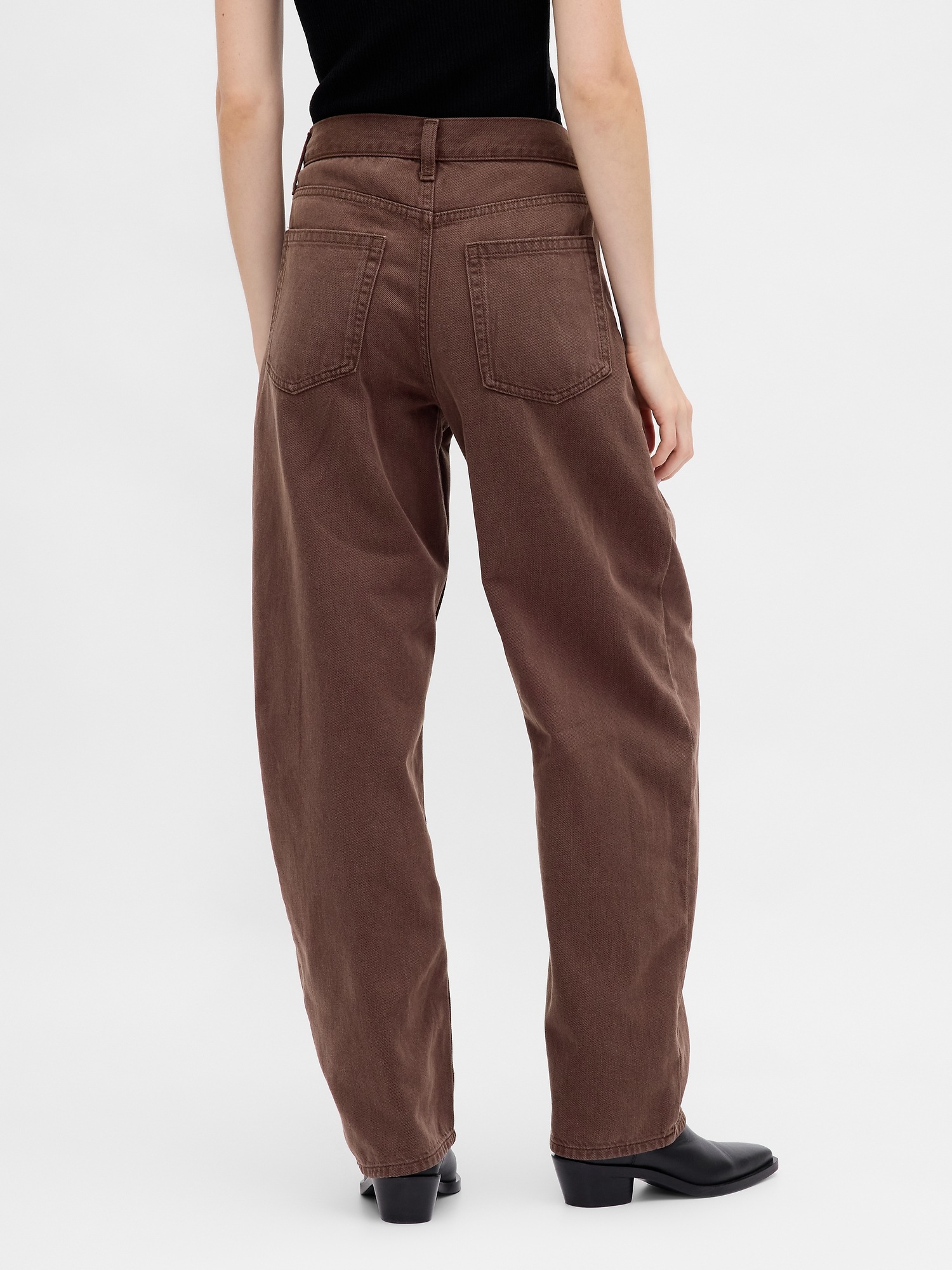 Женские джинсы Gap High Rise UltraSoft Crossover Barrel Jeans — фото 4