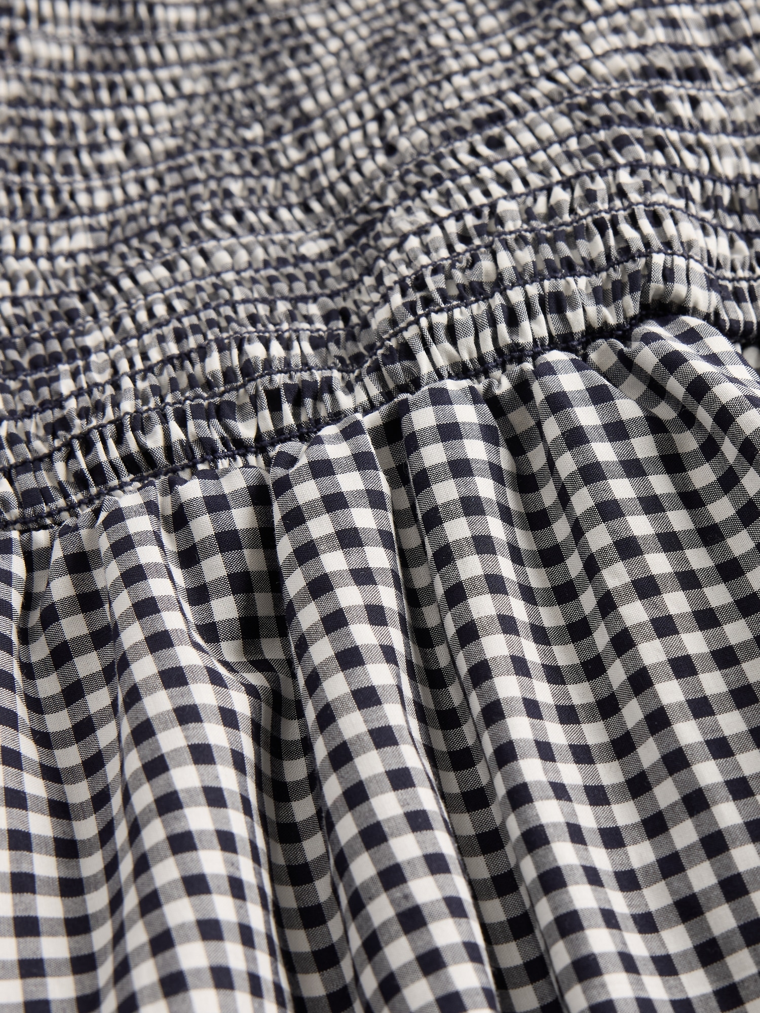 Poplin Gingham Bubble Midi Dress