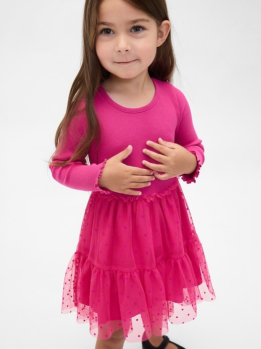 Image number 1 showing, Baby & Toddler Mixed Media Tulle Dress