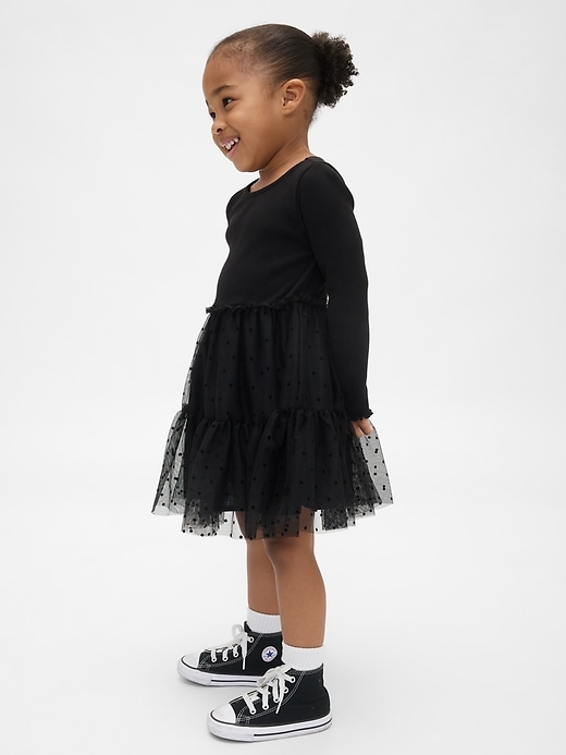 Image number 1 showing, Baby & Toddler Mixed Media Tulle Dress