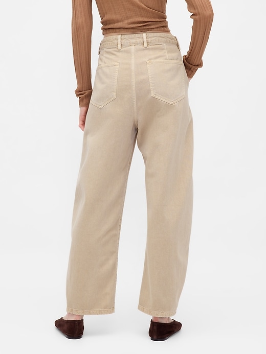 Image number 4 showing, Mid Rise Twill Barrel Pants