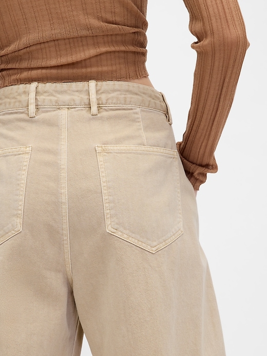Image number 8 showing, Mid Rise Twill Barrel Pants