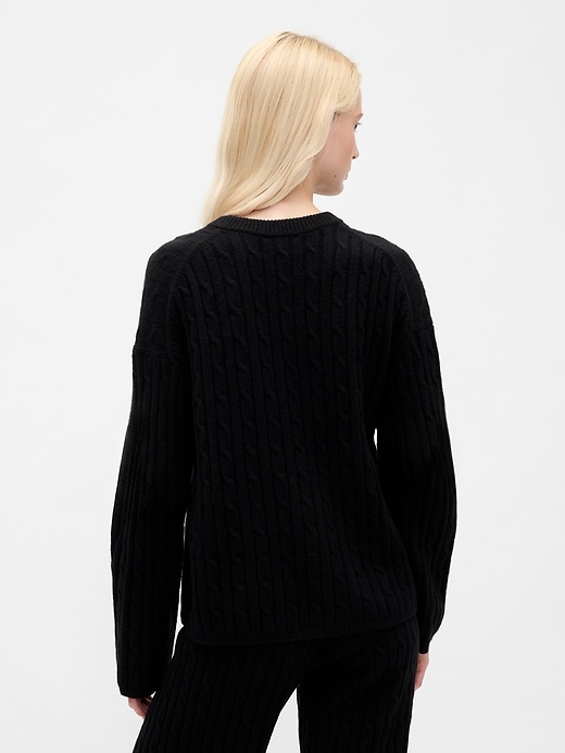 Image number 3 showing, CashSoft Oversized Cable-Knit Sweater