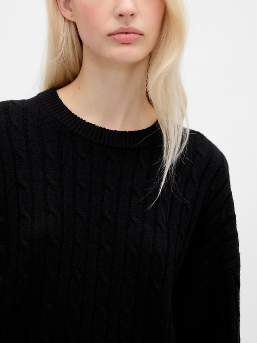 Image number 4 showing, CashSoft Oversized Cable-Knit Sweater