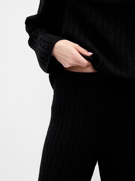 Image number 6 showing, CashSoft Cable-Knit Sweater Pants