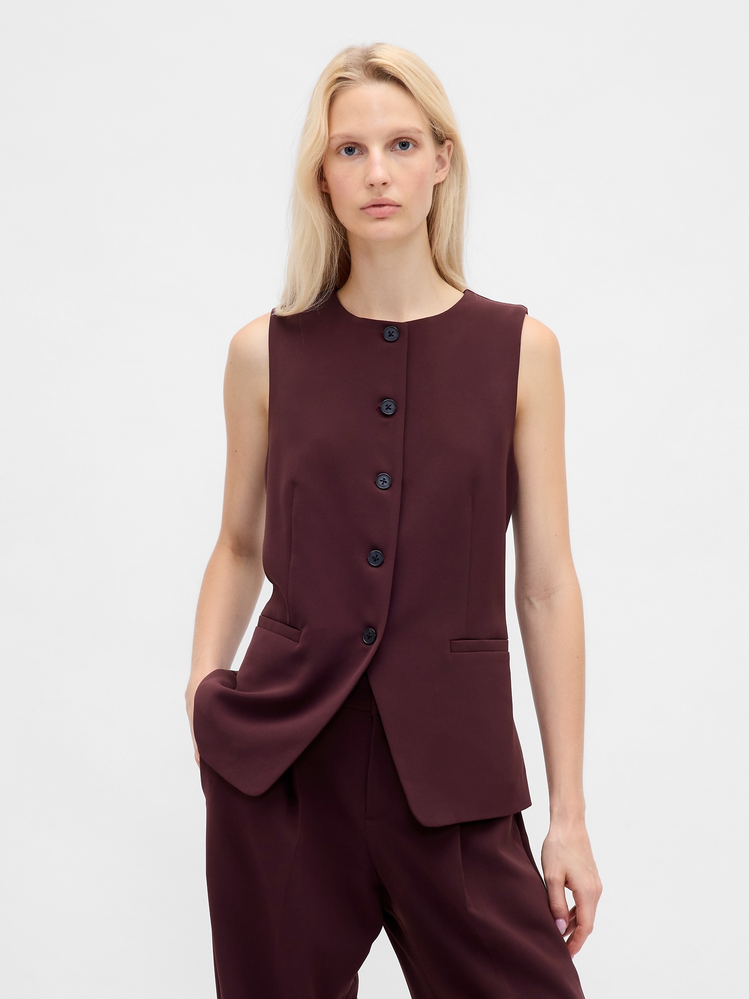 Gap High-neck Vest In Purple